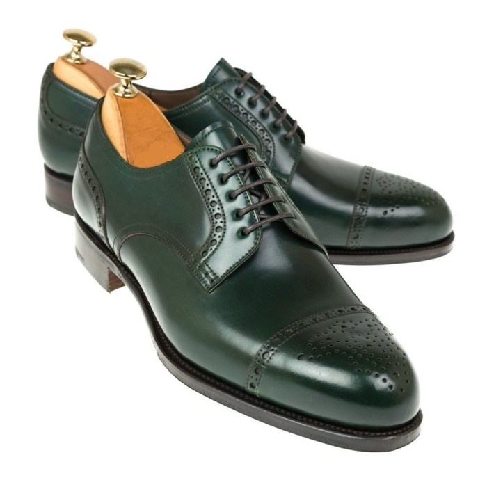 Mens green leather dress shoes