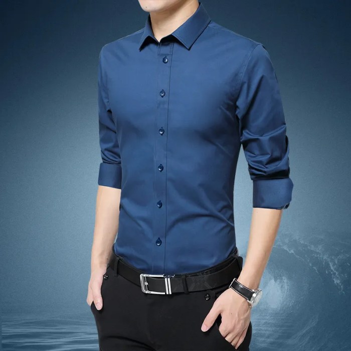 Mens slim stretch dress shirt