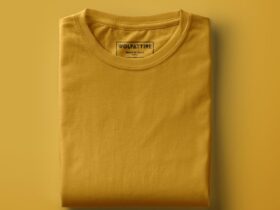 Mustard yellow mens dress shirt