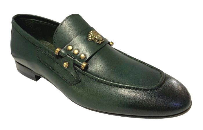 Mens green leather dress shoes