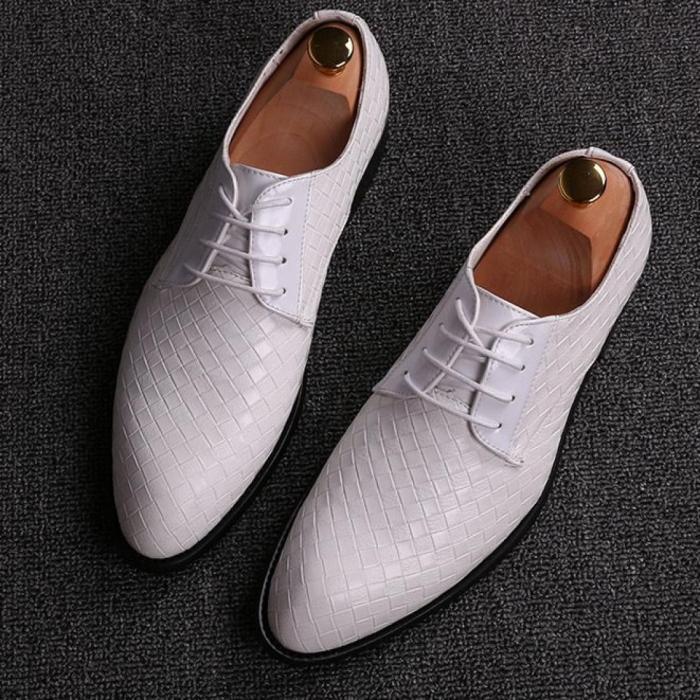 Mens white lace up dress shoes